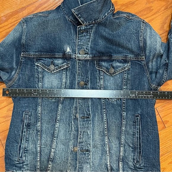 AE American Eagle flannel lined denim jean jacket men’s buffalo check Size Large - Picture 11 of 12